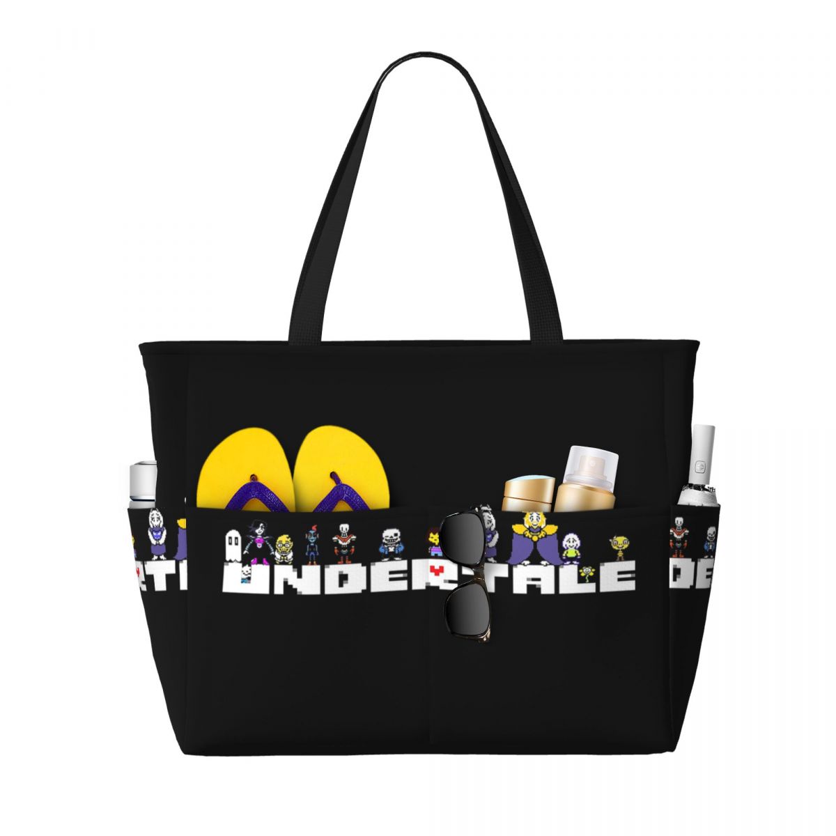 Yoga Fitness Video - กระเป๋าโท้ทลายกราฟิกวิดีโอเกม Undertale Monster Friend กระเป๋าชายหาด กระเป๋ากีฬา