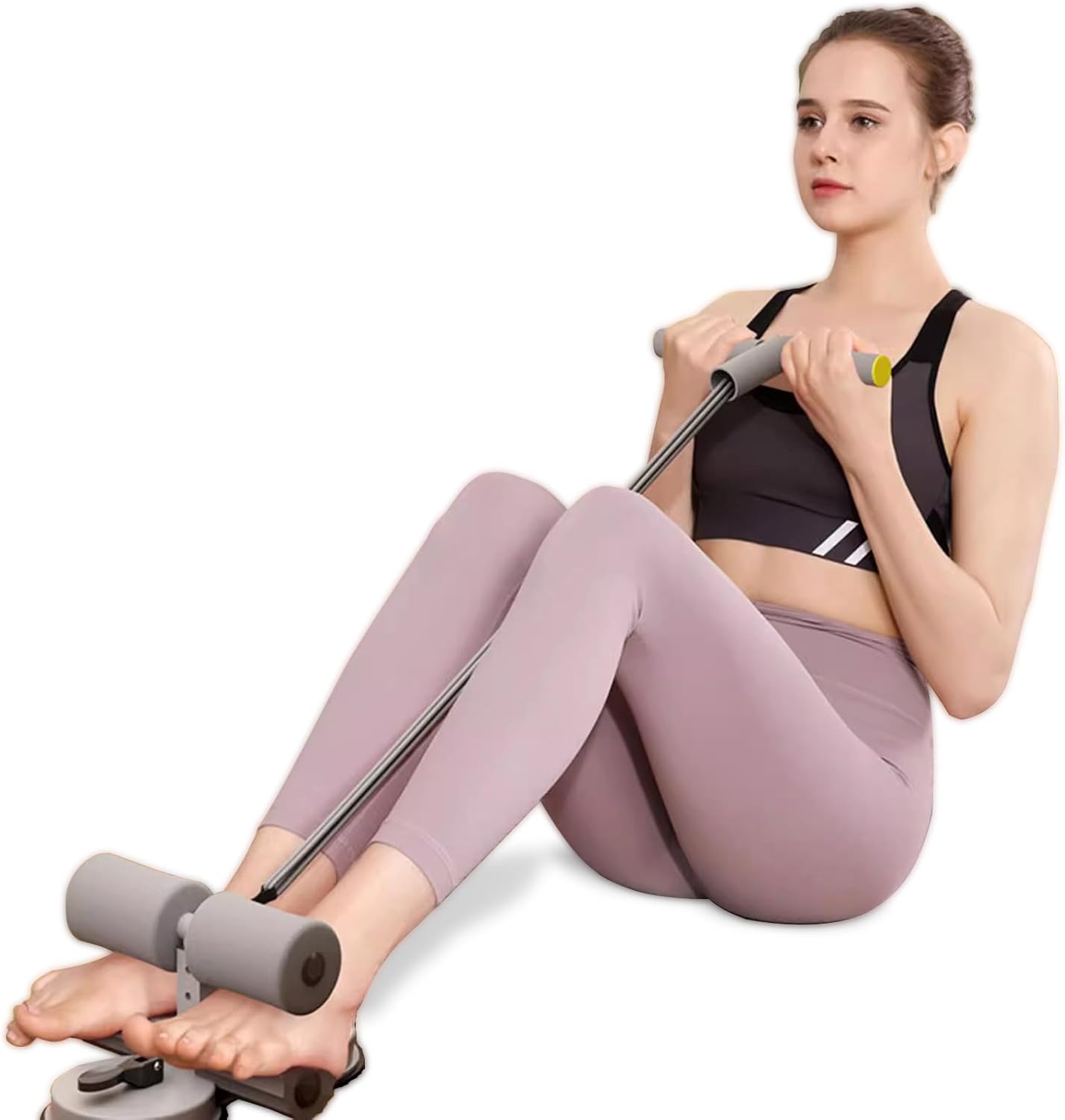 Sit Up Bar Floor - ที่วางเท้าสำหรับซิทอัพ, ที่วางซิทอัพแบบพกพา, อุปกรณ์ออกกำลังกายซิทอัพ, ปรับได้ 3 ระดับ,
