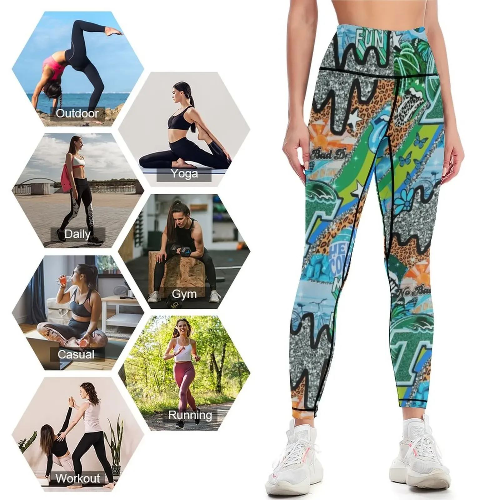 กางเกงเลกกิ้ง TU WALLPAPER กาง - Yoga Fitness Wallpaper บทวิจารณ์และราคา