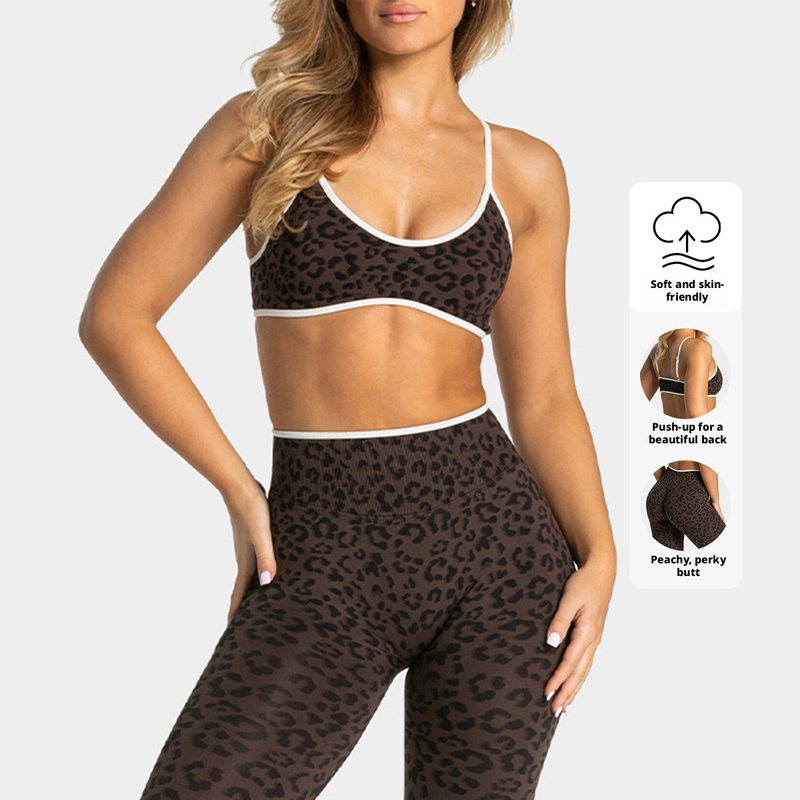 ชุดโยคะลายเสือดาวไร้รอยต่อสำหร - Yoga Fitness Zumba บทวิจารณ์และราคา